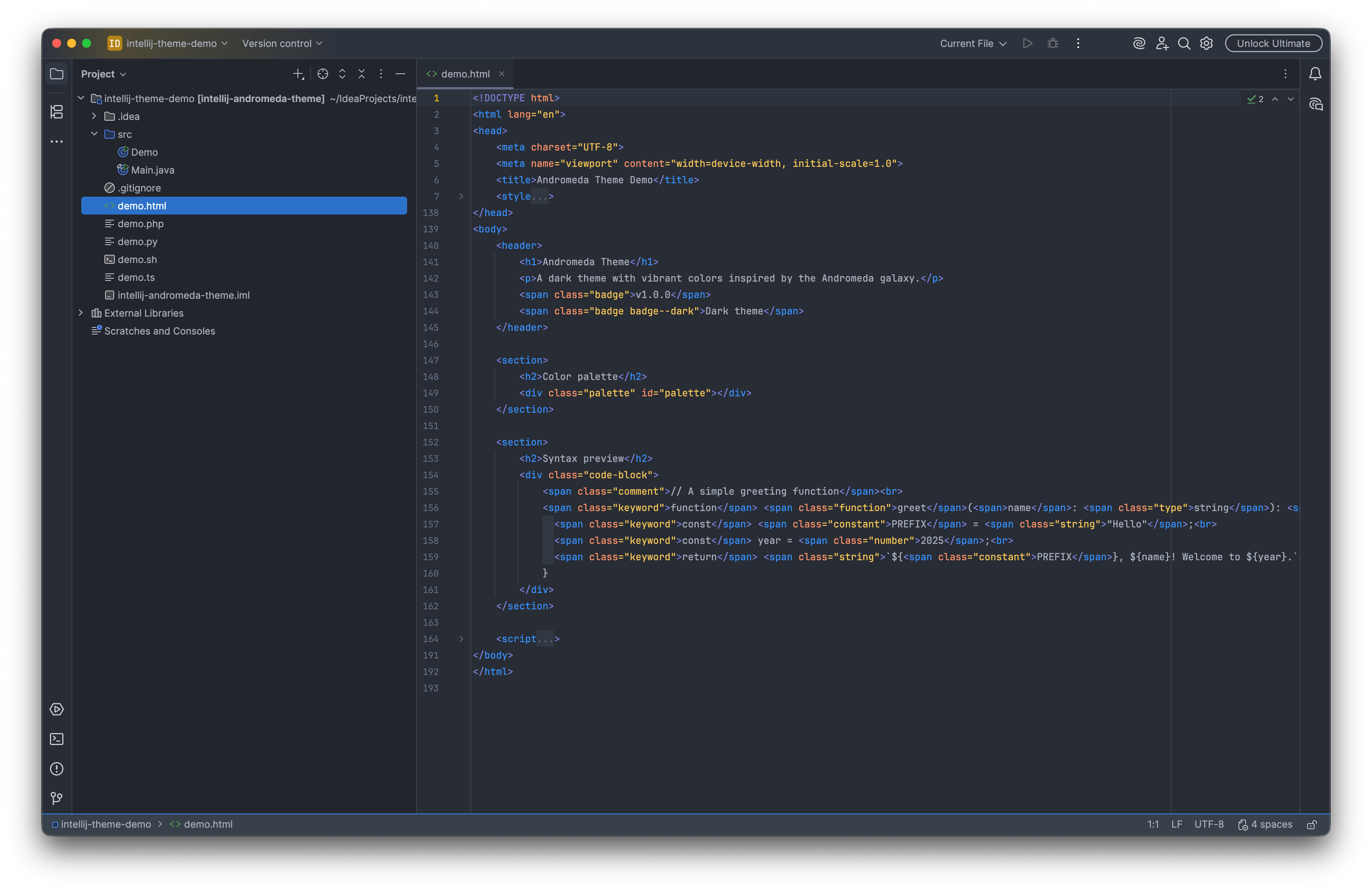 Bluloco Dark theme in action