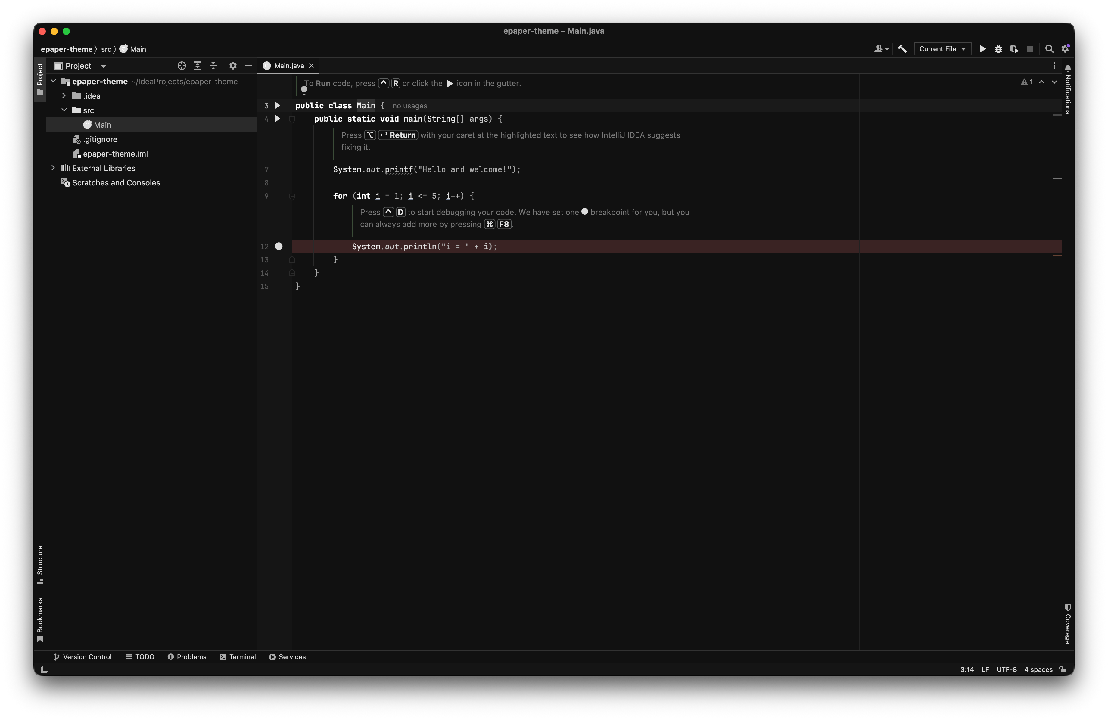 ePaper theme in action