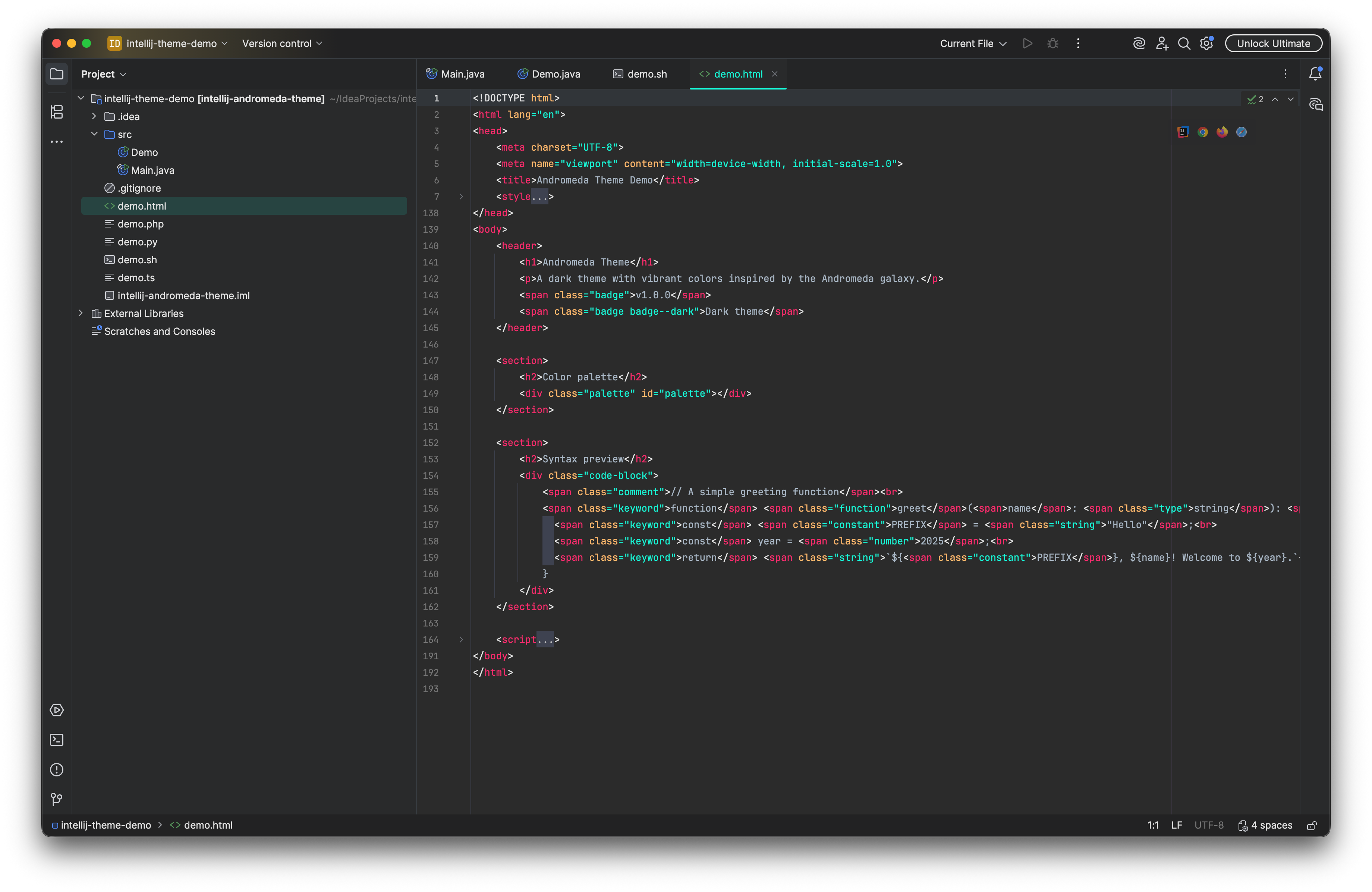 Panda theme in action