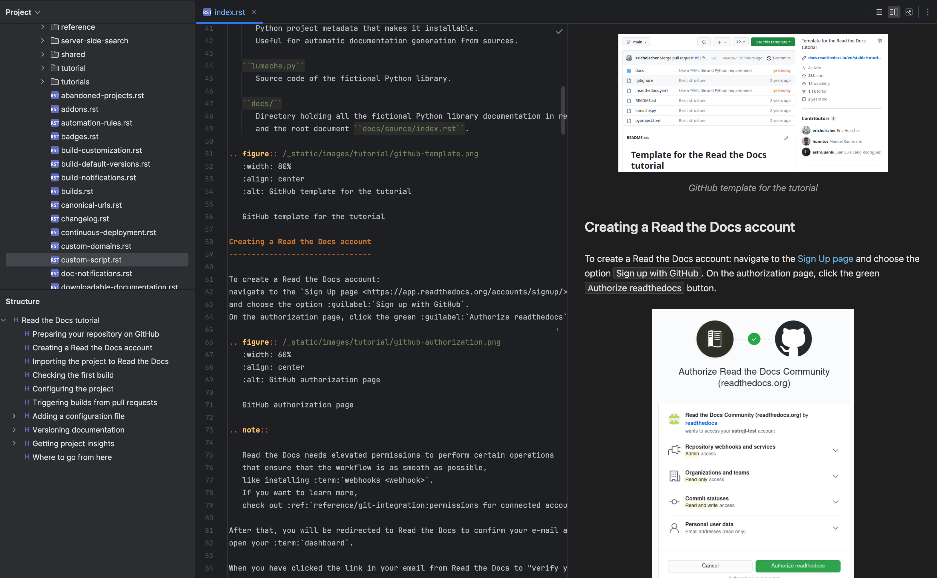 reStructuredText Pro in action